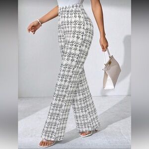 Women's Plaid Printed Elastic Knitted Pants- size 6(M)
